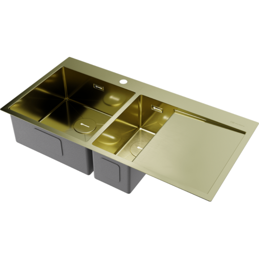 Мойка кухонная Omoikiri Akisame 100 левая Золото светлое 4973089 — изображение 2