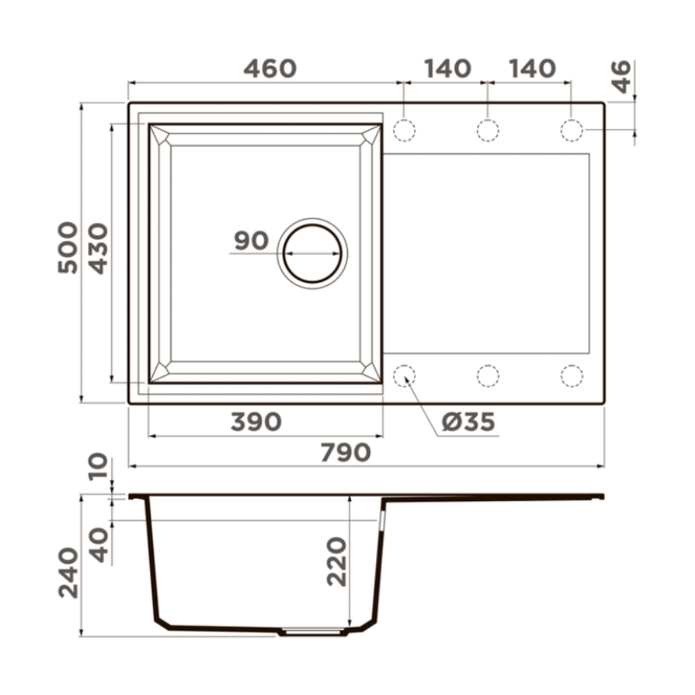 Мойка кухонная Omoikiri Sakaime 79 Платина 4993281 — изображение 4