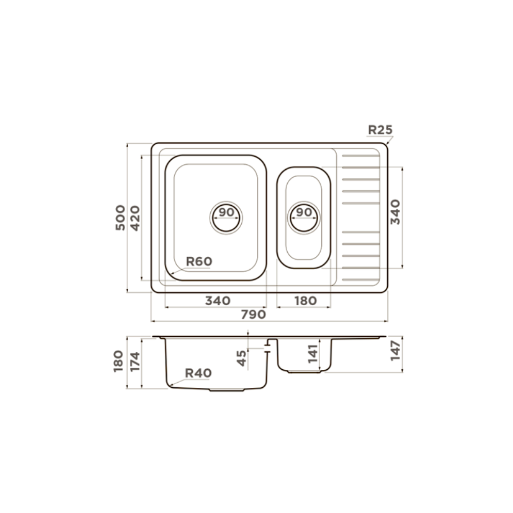 Мойка кухонная Omoikiri Sagami 79 Хром 4993733 — изображение 4