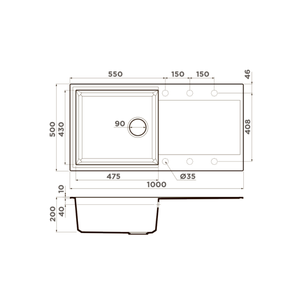 Мойка кухонная Omoikiri Sakaime 100 Белый матовый 4993887 — изображение 4