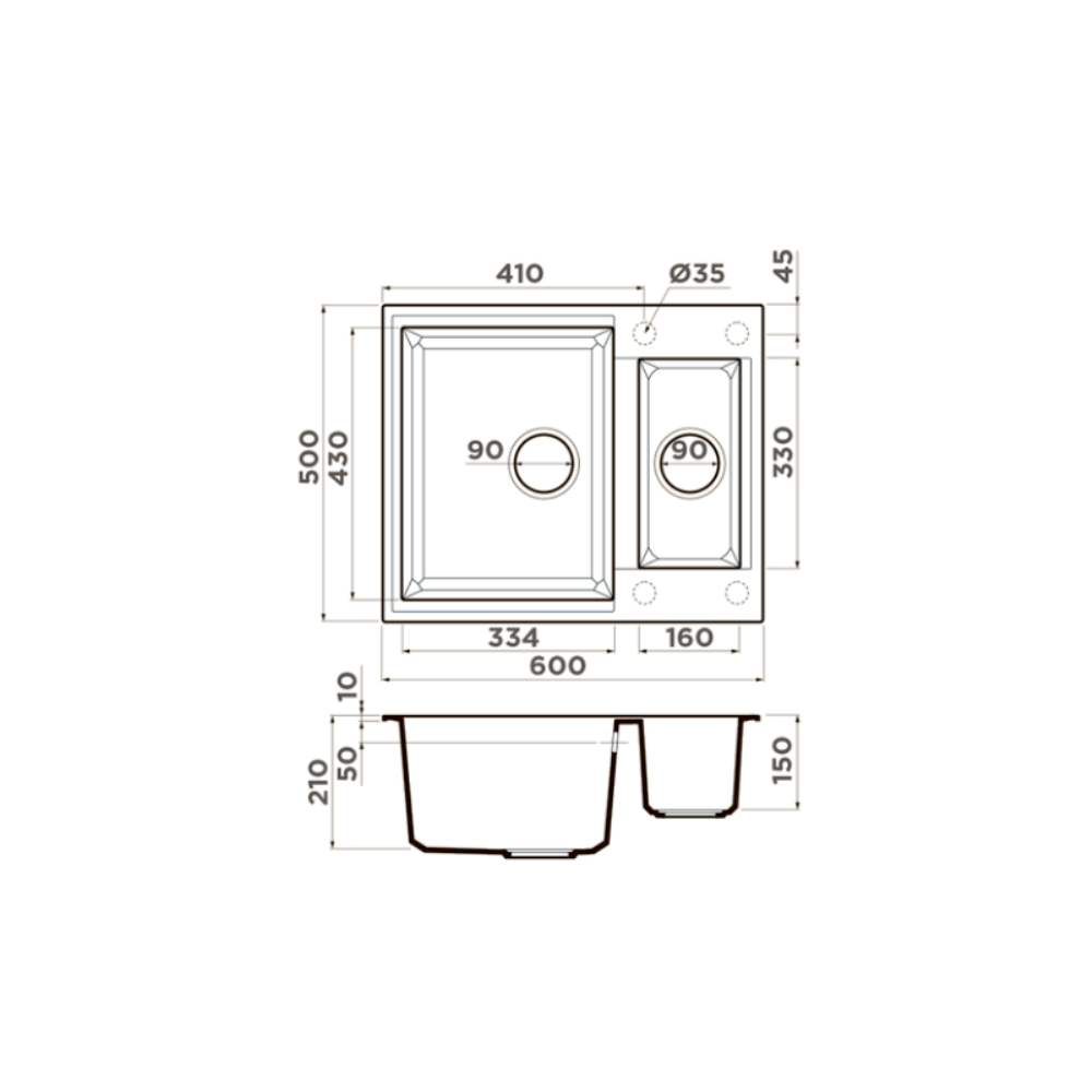 Мойка кухонная Omoikiri Sakaime 60 Черный матовый 4993908 — изображение 4